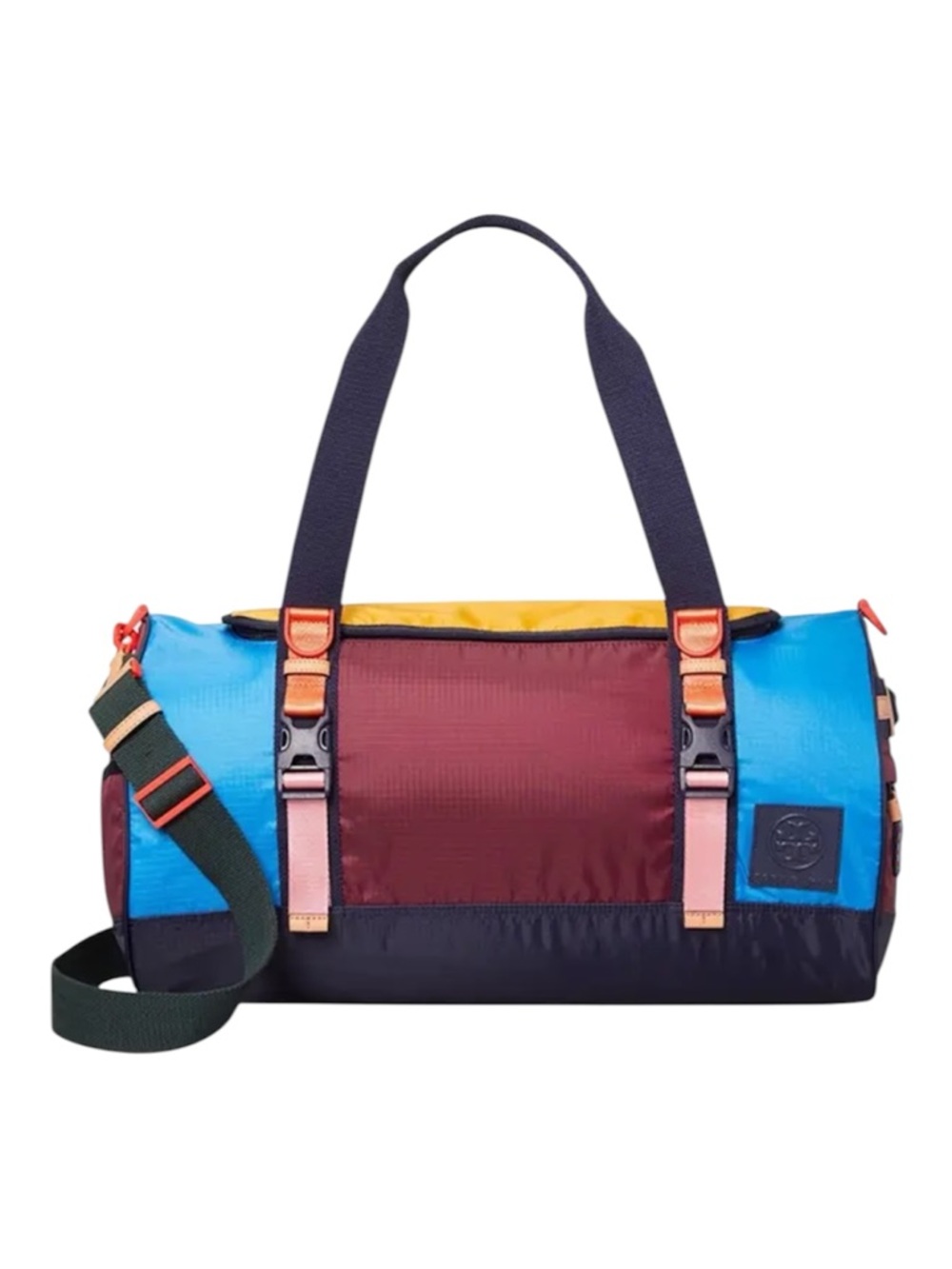 Tory Burch Sport Ripstop Nylon Color-Block Duffle Bag With Dusty - Picture 2 of 11